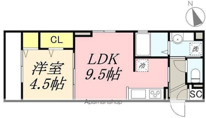 東京都立川市柴崎町２丁目[1LDK/35.25m2]の間取図