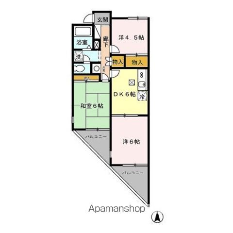 【千葉市若葉区みつわ台のアパートの間取り】