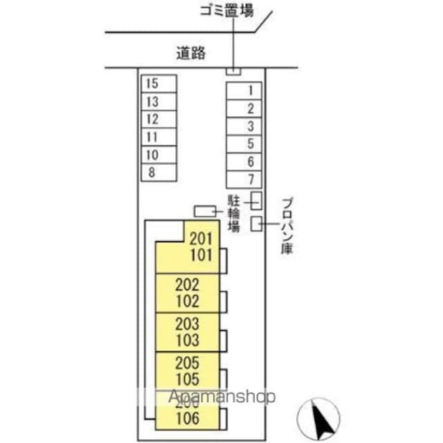 クレッセントガーデン[1LDK/45.04m2]の配置図