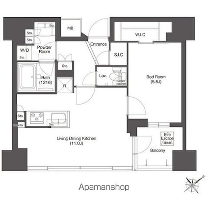コンフォリア新中野[1LDK/42.91m2]の間取図