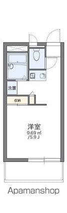 レオパレスｆｌｏｒａ[1K/20.28m2]の間取図