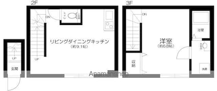 東京都練馬区関町東２丁目[1LDK/40.07m2]の間取図