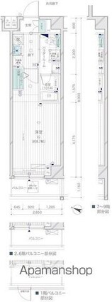 メインステージ上野毛Ⅱ[1K/25.36m2]の間取図
