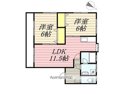 サンライズハイツ[2LDK/52.99m2]の間取図