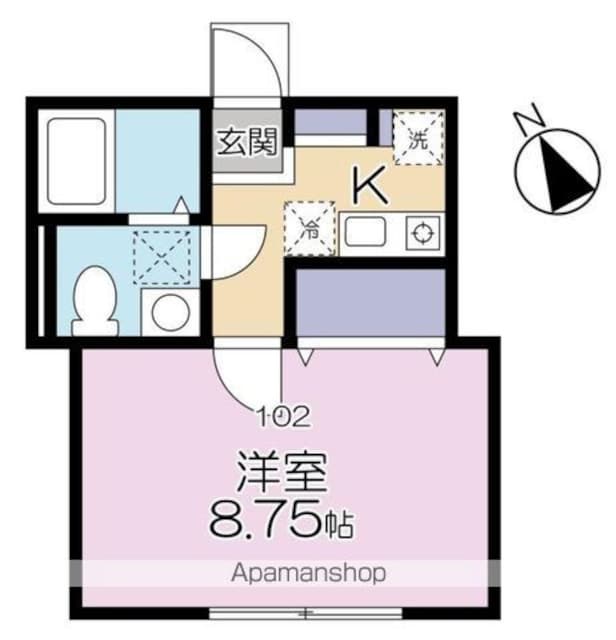 リトランド代沢[1K/26.91m2]の間取図