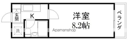 ヒューマスター３９[1K/22.5m2]の間取図