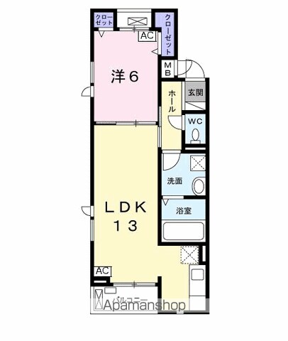 岐阜市柳津町上佐波のアパートの間取り