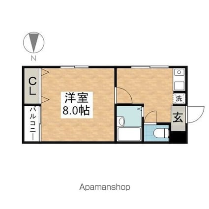 アビニヨン千種[1K/25.92m2]の間取図