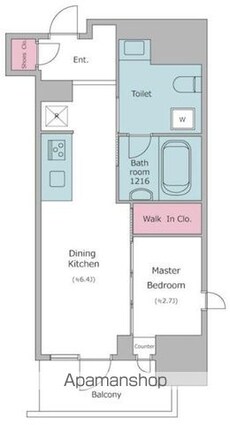 クロスレジデンス神田神保町[1DK/25.16m2]の間取図