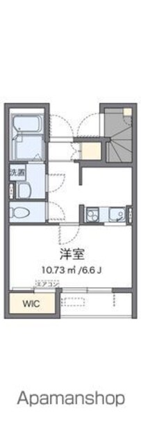 レオネクストプランタンソレイユ[1K/26.74m2]の間取図