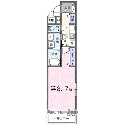 ハミングバードⅡ[1K/31.21m2]の間取図