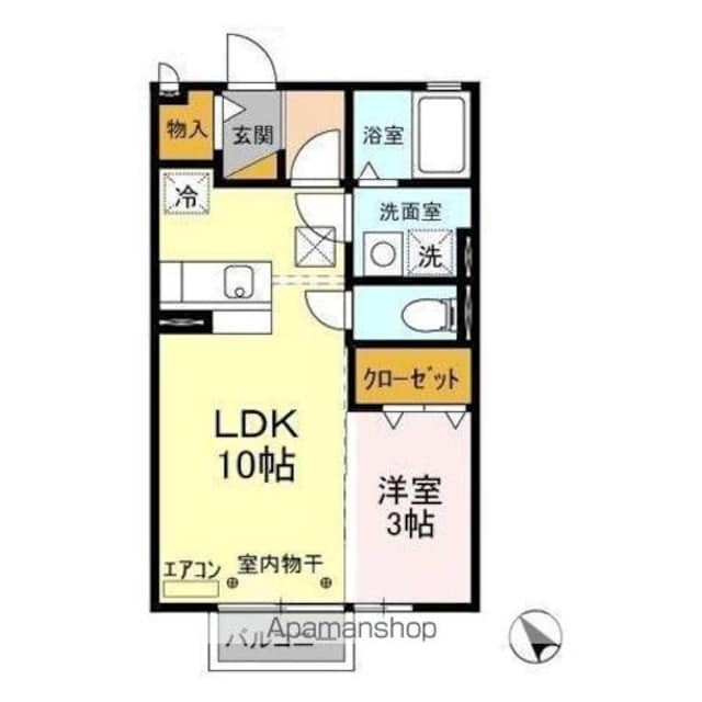 ヴィラ・グリーン[1LDK/33.39m2]の間取図
