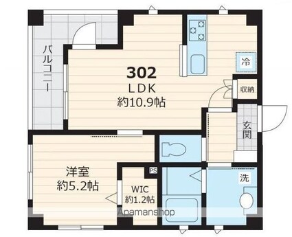 エクセルカーナ　祐天寺[1LDK/38.94m2]の間取図