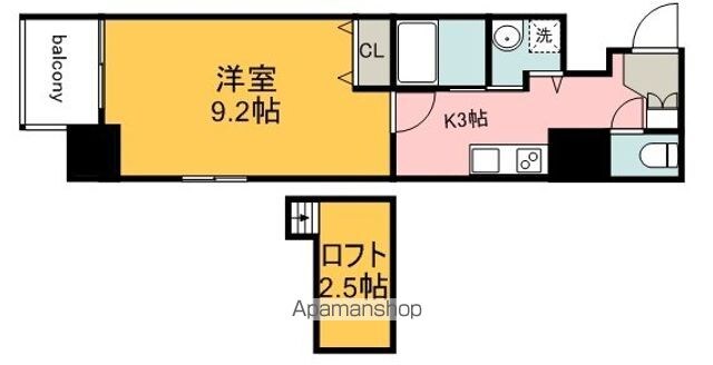 広島県広島市中区大手町２丁目[1K/30.41m2]の間取図