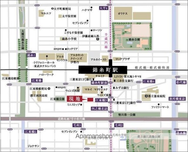 エスティメゾン錦糸町Ⅱ[1LDK/54.89m2]の配置図