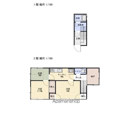岩崎町２丁目アパート[3K/42.04m2]の間取図