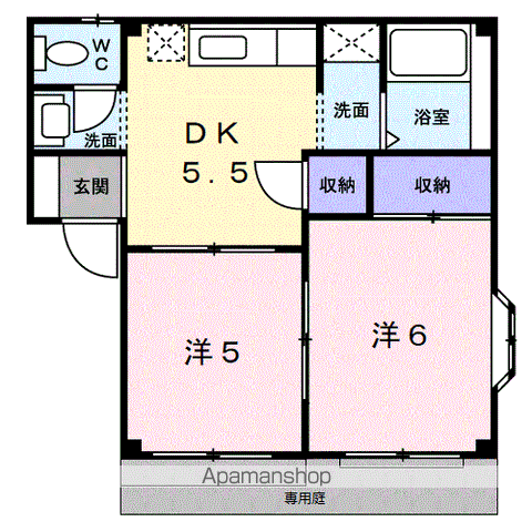 【和歌山市布施屋のアパートの間取り】