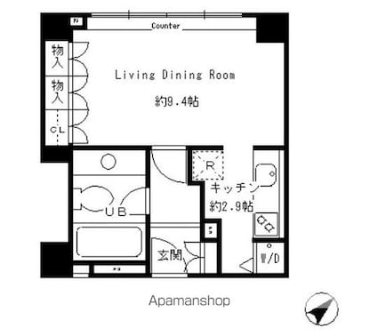 ＫＤＸレジデンス南青山[1R/32.2m2]の間取図