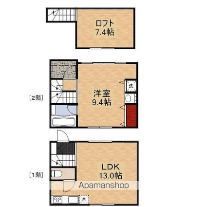 東京都立川市上砂町３丁目[1LDK/51.34m2]の間取図