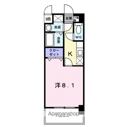 サンシャインＫＡＷＡＯＫＡ[1K/27.04m2]の間取図