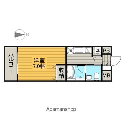 ラ・ヴィ・アン・ローズ[1K/23.17m2]の間取図