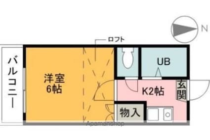 アチェロ[1K/18m2]の間取図