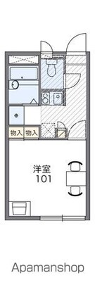 レオパレスＵＰ　ＴＯＷＮ[1K/20.28m2]の配置図