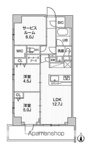 【国立市東のマンションの間取り】