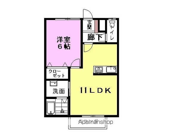モナリエ城下[1LDK/40m2]の間取図