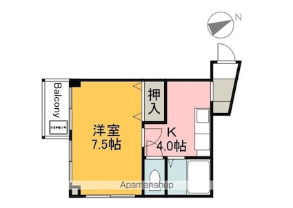 プティＴＯ[1K/24.3m2]の間取図