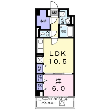 カーサブライト・ＤＤＳ[1LDK/44.79m2]の間取図