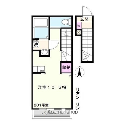 リアン　リン（Ｌｉｅｎ　Ｌｉｎ）[1R/30.5m2]の間取図