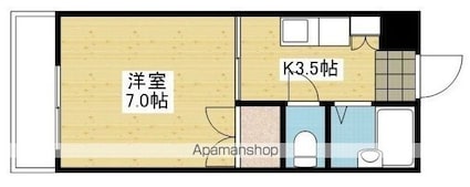 サントピア山越[1K/23.14m2]の間取図