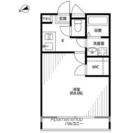 アムール　コーポ　サンレーク　Ⅳ[1K/26.49m2]の間取図