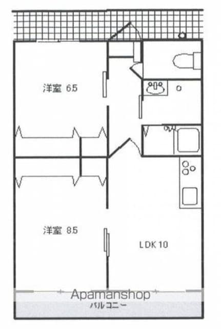 Ｍ３マンション[2LDK/59.45m2]の間取図