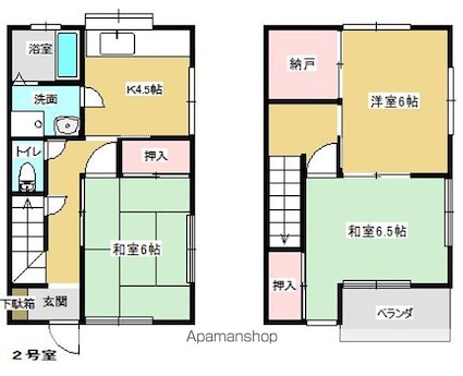 向原コーポ[3K/63.76m2]の間取図