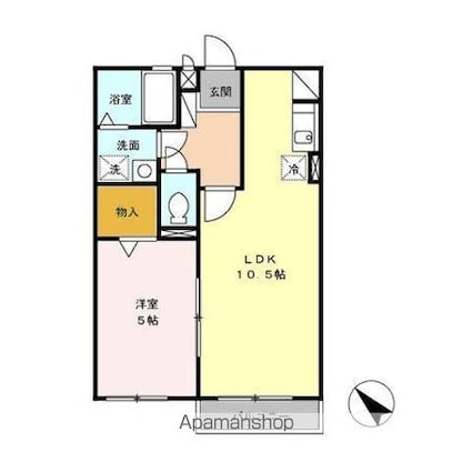 パークコート砂川　壱・弐番館[1LDK/36.73m2]の間取図