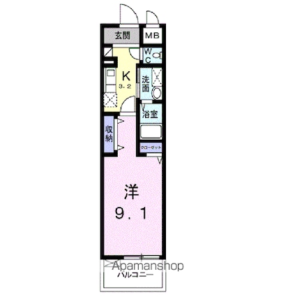 ローズエスペランサ[1K/30.4m2]の間取図