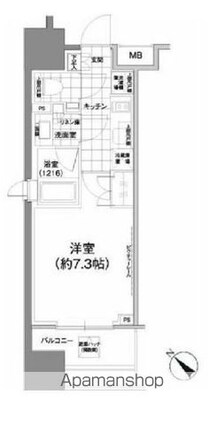 パークハビオ武蔵小山[1K/25.03m2]の間取図
