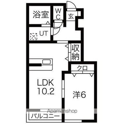 グレイシャス[1LDK/41.8m2]の間取図