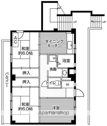 【ビレッジハウス古和釜２号棟の間取り】