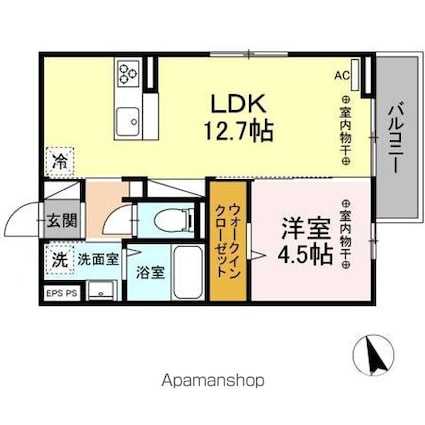 ＤーＲＯＯＭグランデフォンテーヌ[1LDK/40.28m2]の間取図