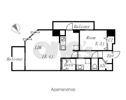 グランルクレ新栄ウエスト（旧ロイジェント新栄Ⅲ）[1LDK/49.47m2]の間取図