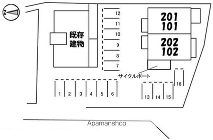 シャーメゾンＡｊｉ[2LDK/66.72m2]の配置図