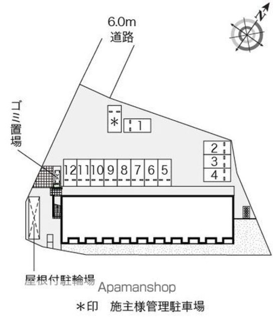 レオネクストフザンリード[1K/26.09m2]の配置図