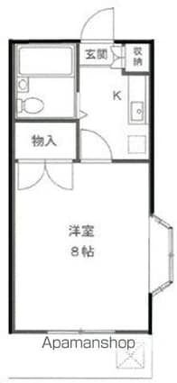 クロノス長沼[1K/20.44m2]の間取図