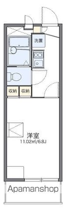 レオパレスプチベルク四番館[1K/20.7m2]の間取図