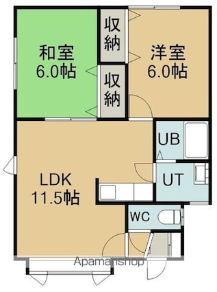 グレースハイム２[2LDK/52.15m2]の間取図