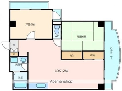 広島県広島市東区牛田旭２丁目[2LDK/56.35m2]の間取図