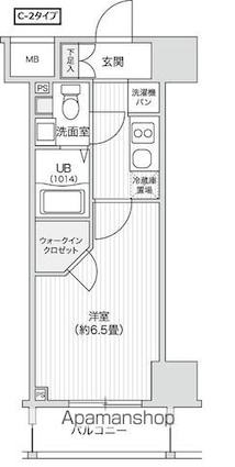 東京都渋谷区笹塚２丁目[1K/22.2m2]の間取図